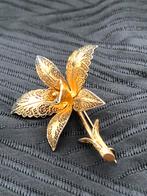 Oude vintage filigrain orchidee broche, Overige materialen, 4 tot 7 cm, Gebruikt, Geel