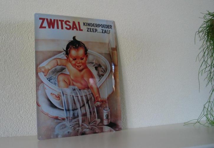 Zwitsal reclame bord kinderpoeder zeep zalf, Verzamelen, Merken en Reclamevoorwerpen, Zo goed als nieuw, Reclamebord, Ophalen of Verzenden