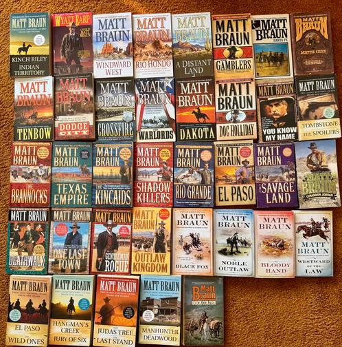 Matt Braun - 37x western novels - in English - paperbacks, Boeken, Avontuur en Actie, Gelezen, Ophalen of Verzenden