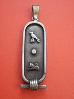 Mooie Zilveren Egyptische Hanger met Hyrogliefen, Verzenden, Zilver, Hanger