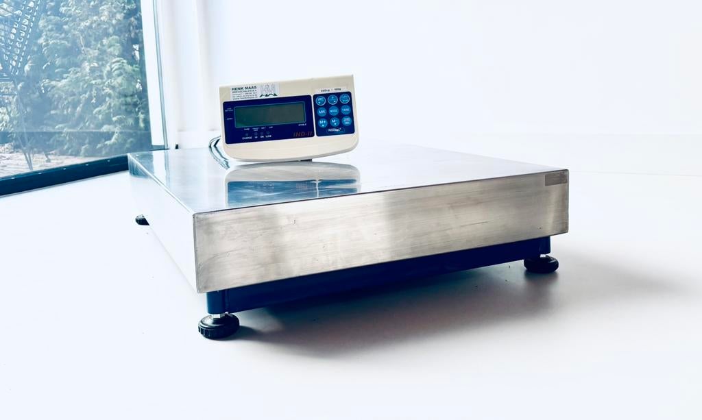 Professionele bedrijfsweegschaal 300 kg –RVS vloerweegschaal, Witgoed en Apparatuur, Weegschalen, Zo goed als nieuw, Digitaal