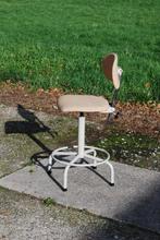 Vintage werkstoel draaikruk architecten kruk, Huis en Inrichting, Krukjes, Ophalen, Gebruikt, Staal, In hoogte verstelbaar