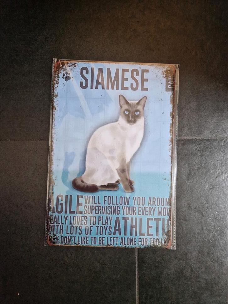 Siamese kat wandbord, Huis en Inrichting, Woonaccessoires | Wanddecoraties, Nieuw, Ophalen of Verzenden