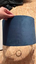 Mooie grote velvet blauwe lampenkap, Ophalen of Verzenden, Gebruikt
