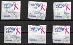 6X SAND PINK RIBBON VIJFTIG CENT GESTEMPELD, Ophalen of Verzenden, Na 1940, Gestempeld