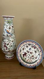 Originele handgeschilderde vaas/bordje Berardos Filceramica, Antiek en Kunst, Ophalen