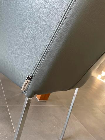 6 nette eetkamerstoelen WING Topform in leder Toledo grijs beschikbaar voor biedingen