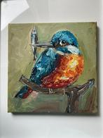 IJsvogel ~ kingfisher ~vogeltje ~kleintje kunst ~atelier, Ophalen of Verzenden, Nieuw, Minder dan 50 cm, Schilderij