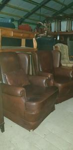 Leder fauteuils, Huis en Inrichting, Fauteuils, Ophalen, Zo goed als nieuw, 75 tot 100 cm, Stof