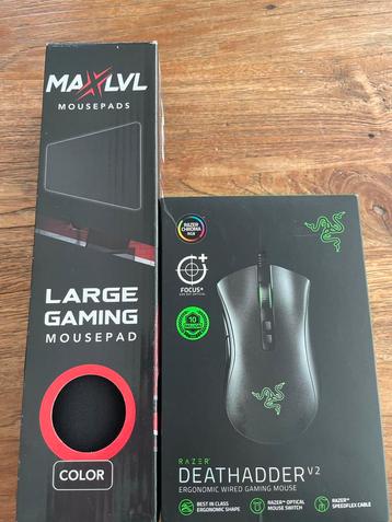 Razer Deathadder V2 + MaxLvl Gaming Muismat - Nieuw beschikbaar voor biedingen