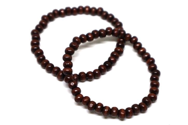 Elastische armbanden met bruine houten kralen, Sieraden, Tassen en Uiterlijk, Armbanden, Nieuw, Hout, Bruin, Ophalen of Verzenden
