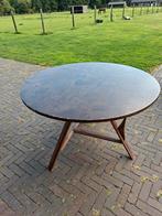Oude Franse ronde klaptafel tafel 104 cm, Huis en Inrichting, Ophalen, Gebruikt, Rond, Overige houtsoorten