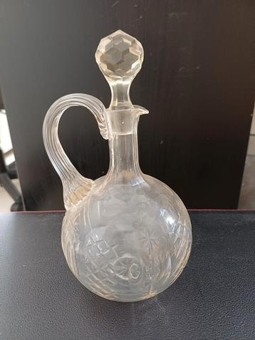 Vintage Glazen Karaf met Stop beschikbaar voor biedingen