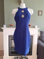 Sandro Ferrone kobalt blauwe jurk broche knoop IT 44 NL 38, Kleding | Dames, Zo goed als nieuw, Knielengte, Verzenden, Blauw
