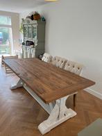 Prachtige robuuste massief eikenhouten tafel. Brocante, Huis en Inrichting, Tafels | Eettafels, Ophalen, Eikenhout, 200 cm of meer