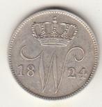 Willem I - 25 cent 1824 B(a) ZF zilver 4,23g, 569/1000 KM#48, Postzegels en Munten, Verzenden, Koning Willem I, 25 cent, Zilver