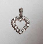 Hanger Hartje zilver 925 zirkonia, Met edelsteen, Ophalen of Verzenden, Zo goed als nieuw, Hart