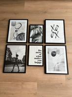 6 Lijsten met posters zo goed als nieuw, Huis en Inrichting, Woonaccessoires | Lijsten, Minder dan 50 cm, Ophalen of Verzenden