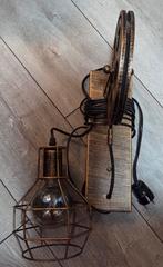Industriële Wandlamp met Wiel Design, Huis en Inrichting, Lampen | Wandlampen, Ophalen of Verzenden, Gebruikt, Metaal, Industrieel