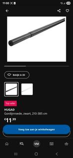 IKEA Gordijnroede met haken en stoppers, Ophalen, Gebruikt, Bruin, 200 cm of meer