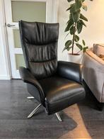 Hjort Knudsen Relaxfauteuil Zwart Leer M/L Elektrisch, Ophalen of Verzenden, Zo goed als nieuw, Leer, Minder dan 50 cm