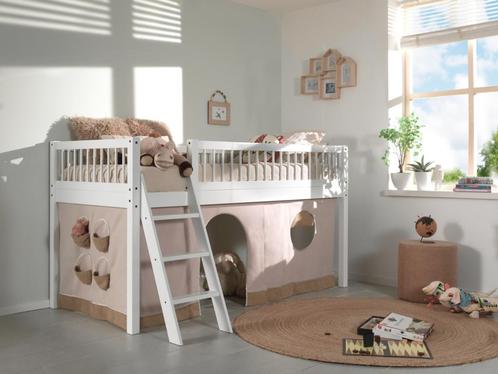 Forrest Beech halfhoogslaper - 90x200 - Wit beuken, Huis en Inrichting, Slaapkamer | Stapelbedden en Hoogslapers