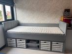 Als nieuw Steigerhout bed met matras snel afhalen 75 euro!’, Ophalen, 85 tot 100 cm, Zo goed als nieuw, Matras
