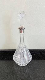 Kristallen karaf met écht zilveren bovenkant., Antiek en Kunst, Verzenden