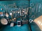 Lot vintage sieraden etc Goud kleurig zilver horloges etc, Ophalen, Zilver, Overige typen, Verguld
