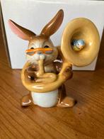 Vintage Konijn met Trompet en Vogel Porseleinen  Goebel, Diversen, Pasen, Ophalen of Verzenden