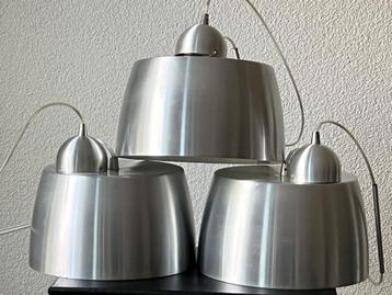 set van 3 metalen hanglampen met E27 fitting beschikbaar voor biedingen