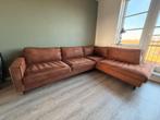 Hoekbank cognac kleur microleder (t.e.a.b.), Ophalen, Gebruikt, Hoekbank, Leer