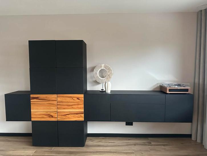 Moderne Dressoir / Kamerkast - mat zwart, Huis en Inrichting, Kasten | Buffetkasten, Gebruikt, 150 tot 200 cm, 200 cm of meer