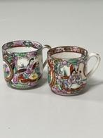 2 Antieke Chinese Rose Porcelain Teacup porselein theekopjes, Antiek en Kunst, Antiek | Servies los, Ophalen of Verzenden