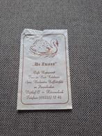 Cafe restaurant de Zwaan suikerzakje, Verzamelen, Suikerzakjes, Ophalen of Verzenden, Nederland