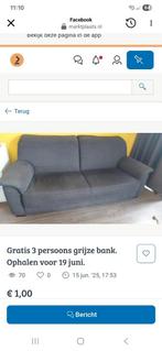 2.5 / 3 zitsbank antracietgrijs, Ophalen, Gebruikt