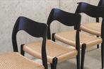 Set van 6 Niels Otto Moller Model 71 Teak Stoelen, Huis en Inrichting, Ophalen, Zwart, Zo goed als nieuw, Vijf, Zes of meer stoelen