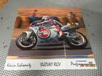 Reclame Folder Poster Suzuki o.a. Kevin Schwantz RGV DR e.a., Ophalen of Verzenden, Gebruikt, Motoren