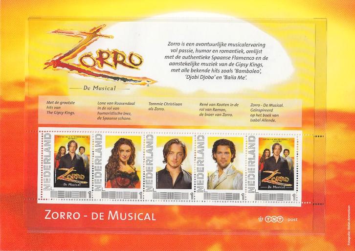 Nederland- 2010- Muziek- Persoonlijke- Zorro de Musical- P, Postzegels en Munten, Postzegels | Nederland, Postfris, Na 1940, Verzenden