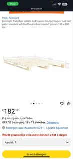 Palletbed 180x200 - Zo goed als nieuw!, Ophalen, Bruin, Tweepersoons, Zo goed als nieuw