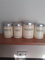 Vintage Voorraadblikken Set - Koffie, Thee, Beschuit, Suiker, Antiek en Kunst, Antiek | Emaille, Ophalen of Verzenden