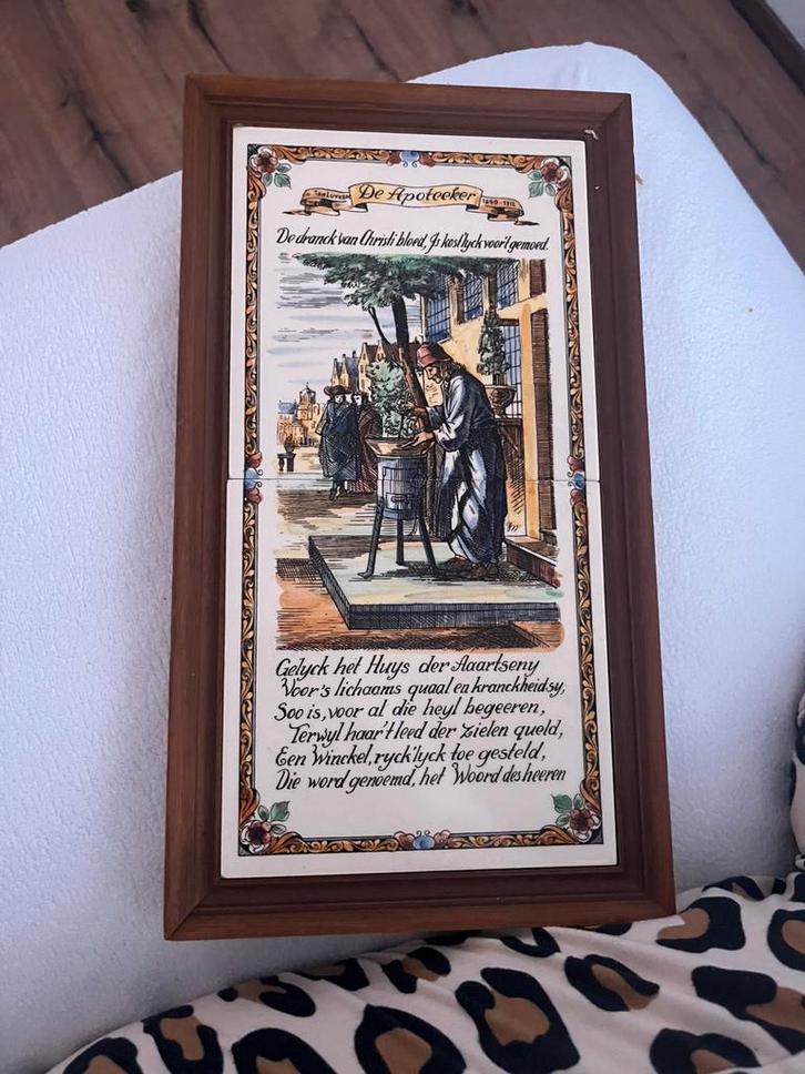Set van 2 vintage beroepentegels Jan Luyken, Antiek en Kunst, Antiek | Spiegels, Minder dan 50 cm, Minder dan 100 cm, Ophalen