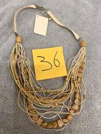 Nieuwe Manouk houten halsketting, Sieraden, Tassen en Uiterlijk, Kettingen, Ophalen, Met hanger, Kunststof, S
