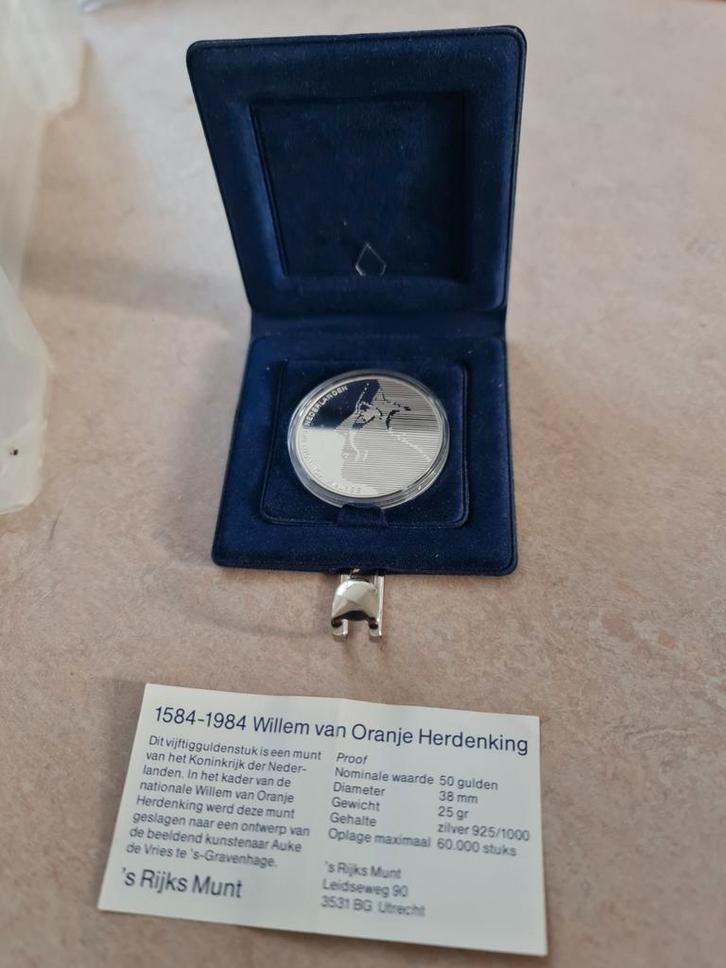 Zilveren Willem van Oranje Herdenkingsmunt, Postzegels en Munten, Munten | Nederland, Ophalen of Verzenden