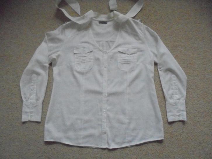 Witte blouse MANDARIN, Kleding | Dames, Blouses en Tunieken, Gedragen, Maat 42/44 (L), Wit, Ophalen of Verzenden
