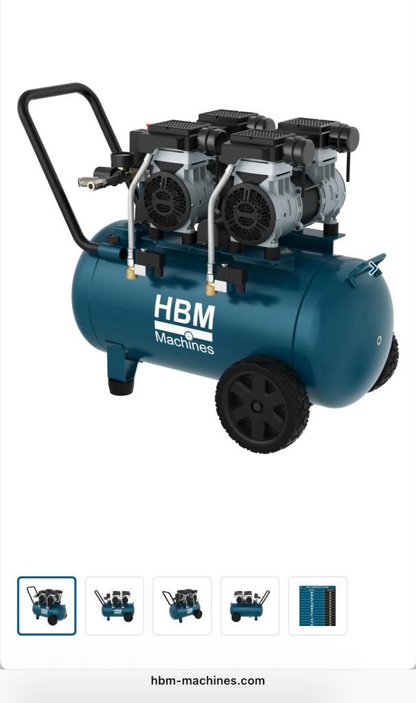 HBM Low Noise Compressor 50L - Nieuw in doos!, Doe-het-zelf en Verbouw, Compressors, Nieuw, 6 tot 10 bar, 25 tot 100 liter, Minder dan 200 liter/min