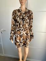H382 Fifilles Paris maat 38=M lange blouse tuniek top bruin