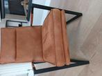Cognac/terra kleurige fauteuil met stalen frame., Huis en Inrichting, Stoelen, Ophalen, Zo goed als nieuw, Bruin, Eén