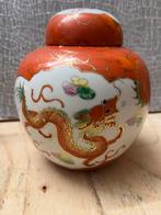 Mooie oude Chinese gemberpot met draak en feniks, Ophalen of Verzenden