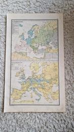 Oude kaart van Europa - Volksstammen en Bevolkingsdichtheid, Gelezen, Landkaart, 1800 tot 2000, Wolters
